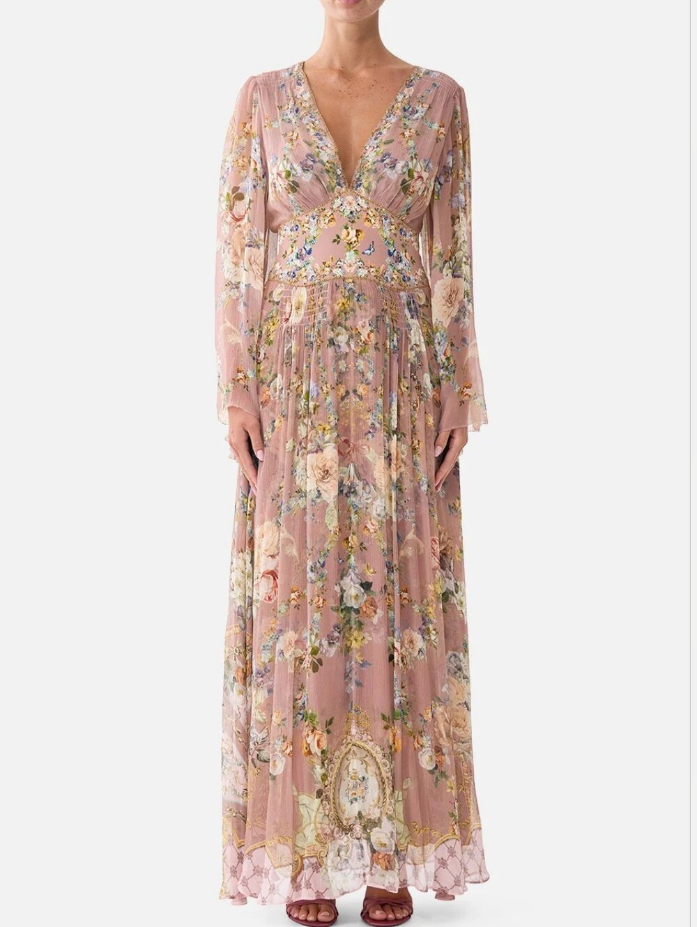CAMILLA FLARED SLEEVE DRESS In CHAMBER OF BLOOMS